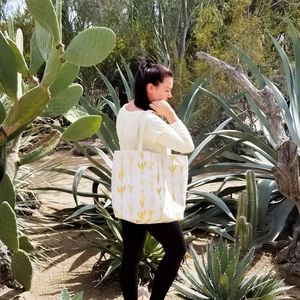 Cactus foil tote